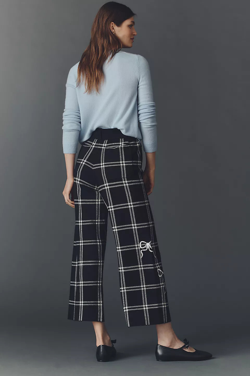 The Colette Sweater Crop High-Rise Wide-Leg Pants by Maeve Size: L