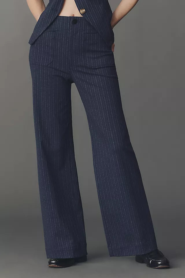 The Colette Full-Length Pinstripe Pants by Maeve Size 31