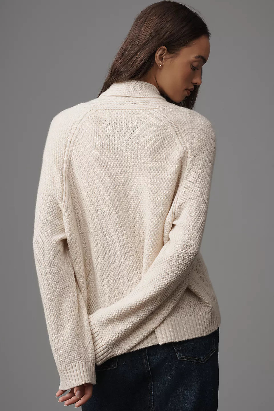 THE GREAT. Cashmere Cable Lodge Cardigan Sweater Size: M