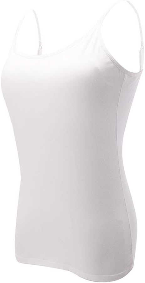 (LARGE) Ibeauti Women's Camisoles Tops with Built in Padded Bra Basic Breathable Tank Top