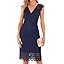 Women's Lace Cocktail Dress Sleeveless V Neck Elegant Bodycon Midi Dress-SMALL