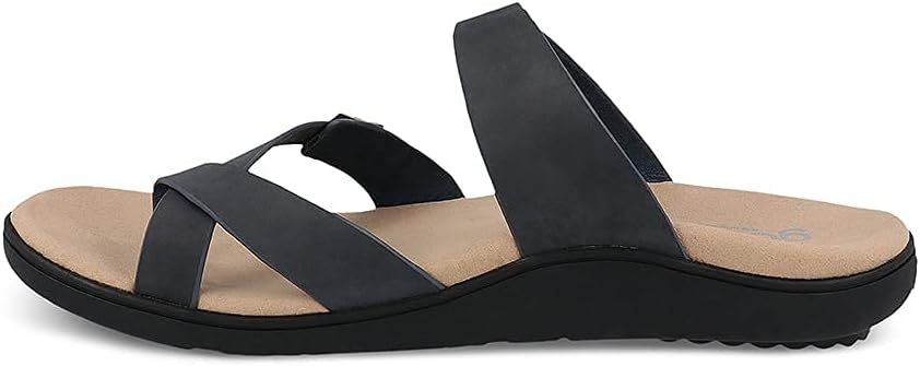 Gravity Defyer Women's GDEFY Yontal Leather Fashion Sandal - VersoShock Proven Performance Orthotic Slides Size: 7