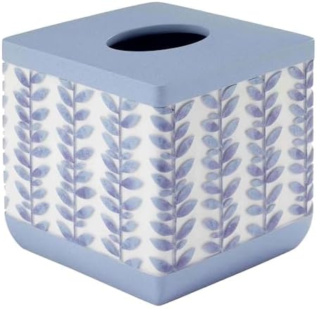 Avanti Linens - Tissue Box Cover, Resin Countertop Accessories, Guest Bathroom Essentials (Monterey Collection, Blue)