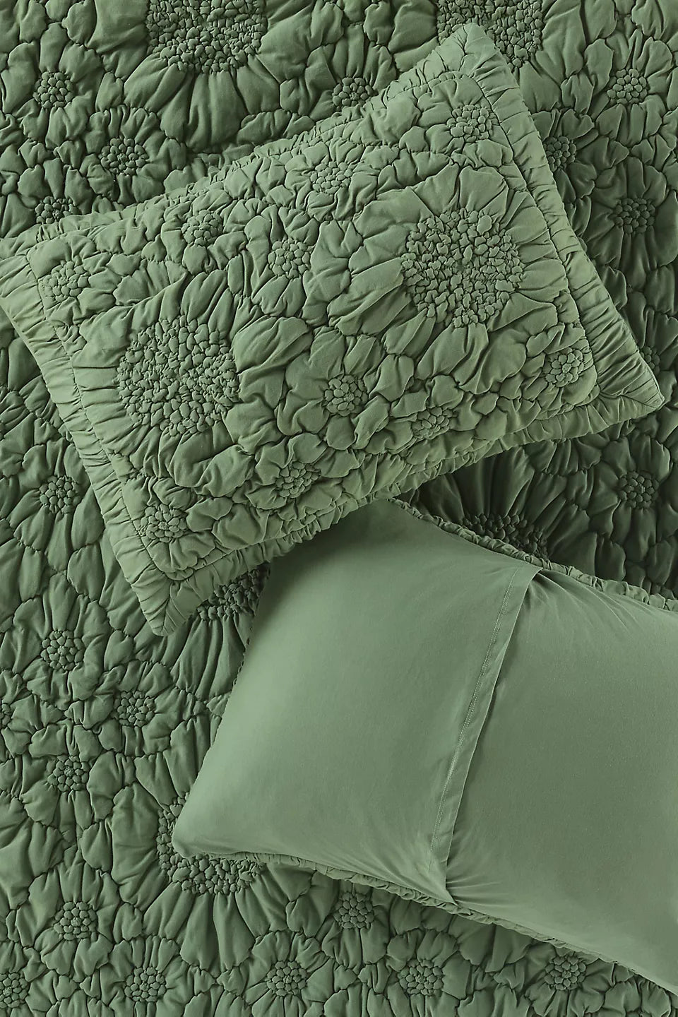 Anthropologie Dahlia Cotton Jersey Floral Sham 26"Wx26"L