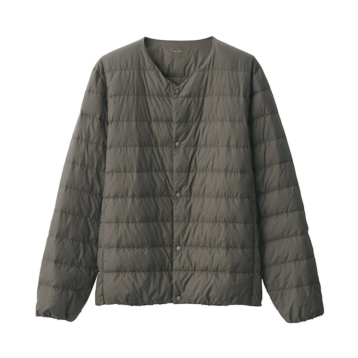 Outer Wear Men's Light Weight Pocketable Collarless Down Jacket Size: M