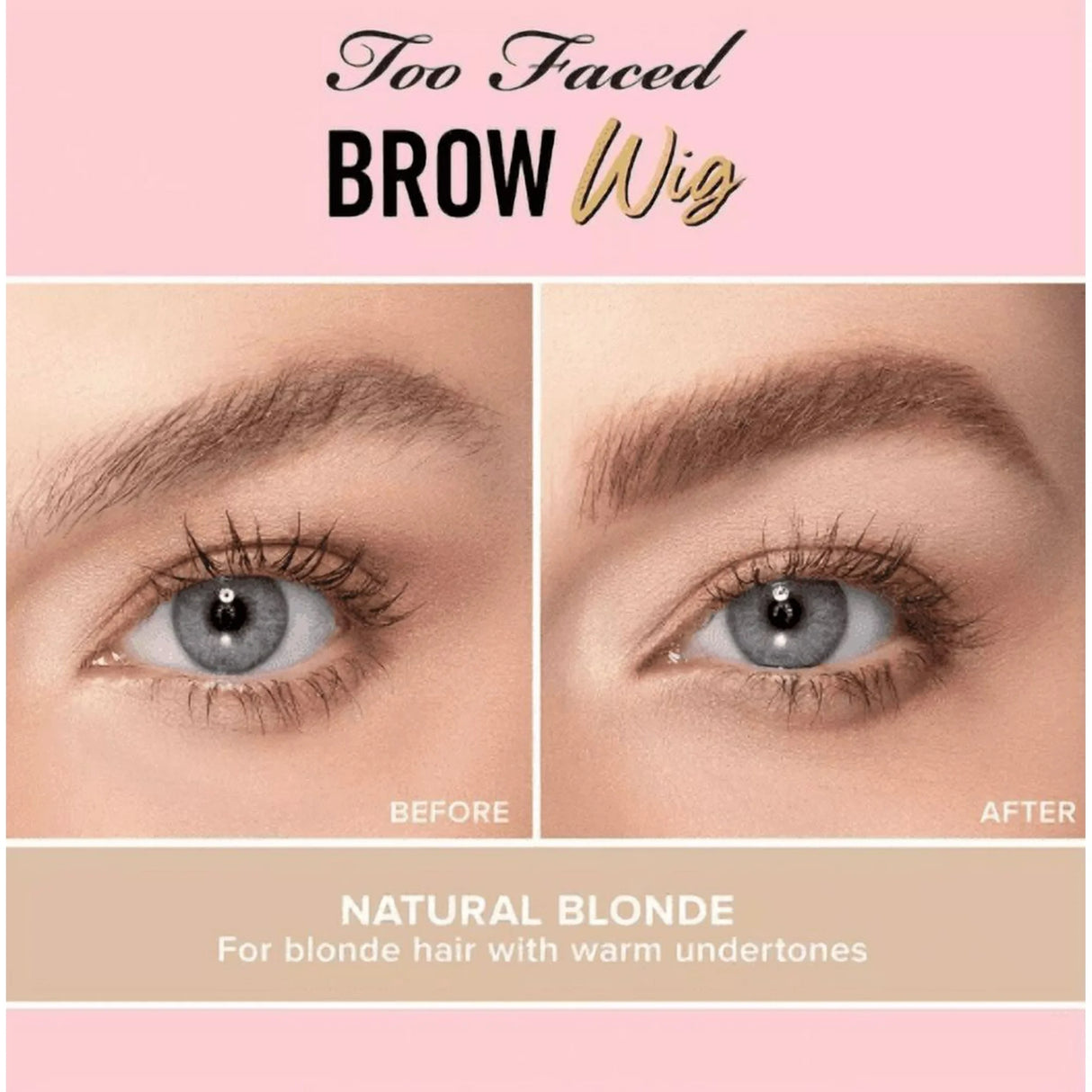 TOO FACED | Brow Wig Brush on Hair | Fluffy Brow Gel in Natural Blonde - 1pc | .19 fl oz