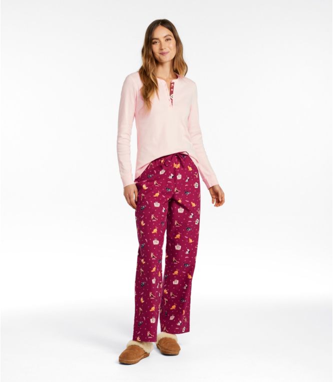 Women's Cozy PJ Set, Print Size M Petite