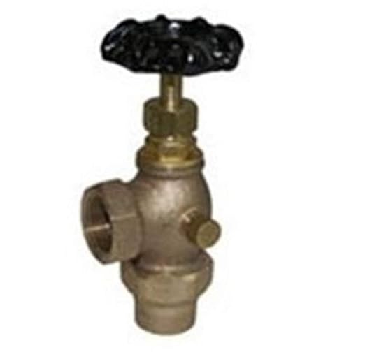 Legend Valve 111-114NL No Lead T-442 Bronze Angle Meter Valve with Waste, 3/4" Flange x 3/4" Iron Pipe Straight Thread