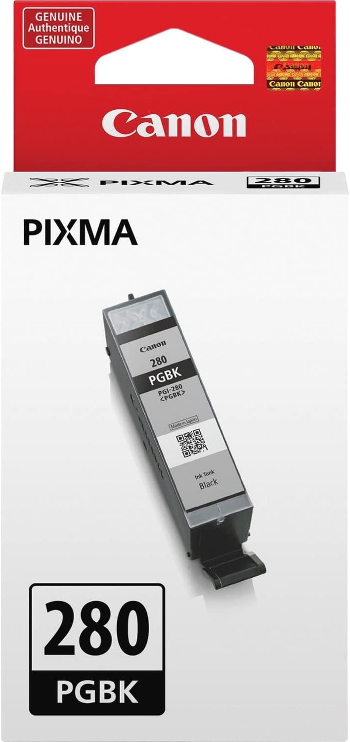 Canon PGI-280 Genuine Pigment Black Ink Tank, Compatible with TR8520, TS9120,TS8120, TS6120, TS9521C/a, TS9520/a, TS8220, TS6220, TS8320, TS6320, TS702/a, and TR8620/a Series Printers