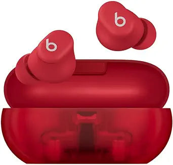 Beats Solo Buds - Wireless Bluetooth Earbuds | 18 Hours of Battery Life | Apple & Android Compatibility | Built-in Microphone - Transparent Red