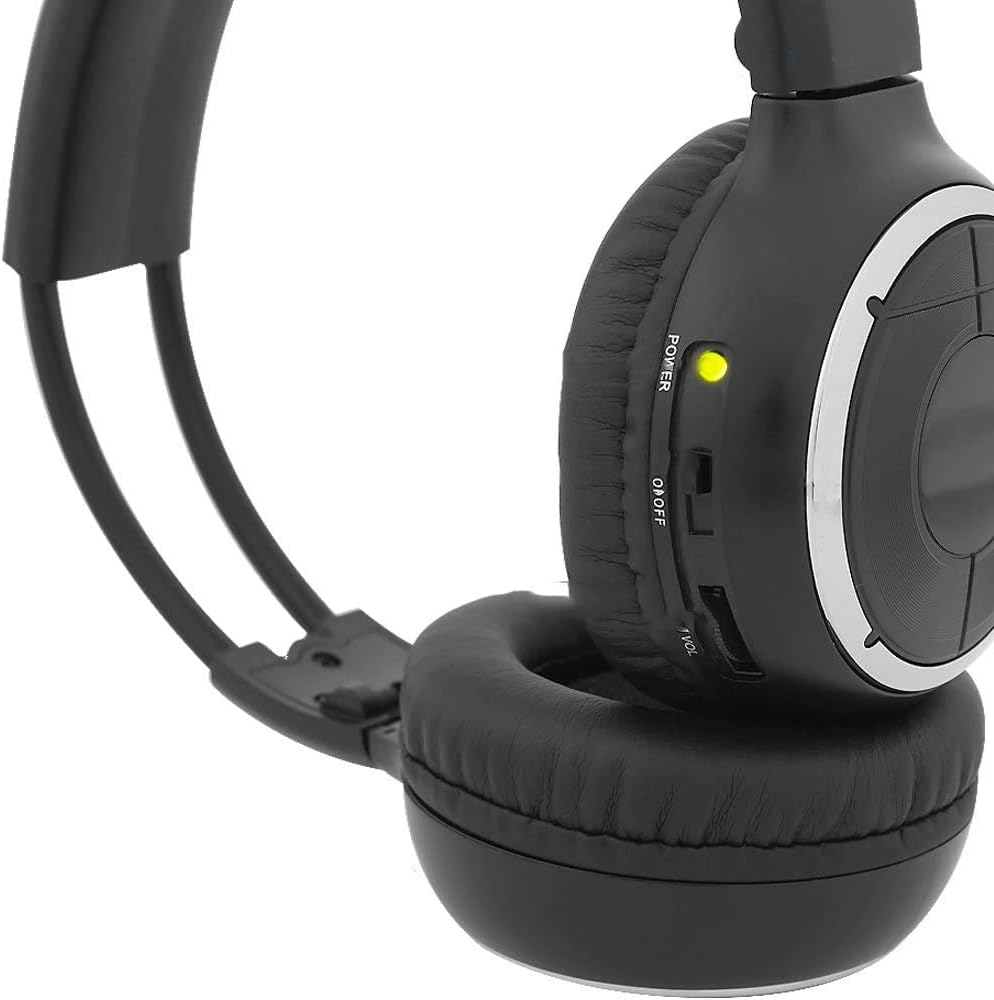 Pyle Universal Car Dual Headrest Monitor - 9.4 Inch Vehicle Multimedia CD DVD Player with Wireless Headphones