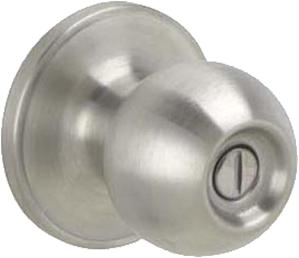 J-Series by Schlage Corona Door Knob with Standard Trim, Bed & Bath Privacy Lock, Satin Nickel, J40 BB K11 630