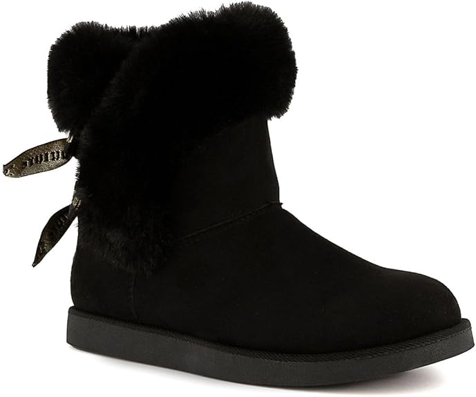 Juicy Couture Women's Slip On Winter Snow Boots Warm & Insulated Fur Lining Comfortable Fashion Booties Size: 8