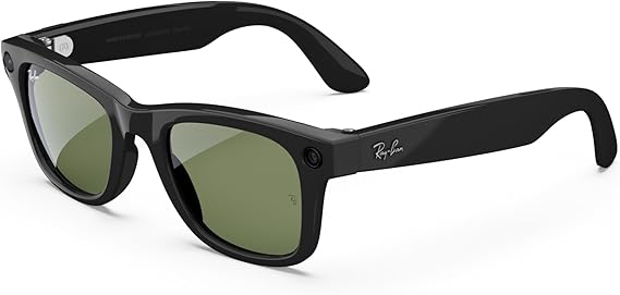 Ray-Ban Meta Glasses, Wayfarer - Shiny Black / Green