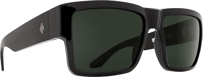 Spy Optic Unisex Cyrus Soft Matte Black/Happy Grey Green Polar Sunglasses