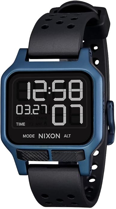 NIXON Heat A1320 - Digital Watch for Men and Women - 100M Water Resistant Exercise Workout and Running Watch - Mens Ultra Thin Lightweight Sport Watches - Custom 38 mm LCD Display, 20mm PU Band