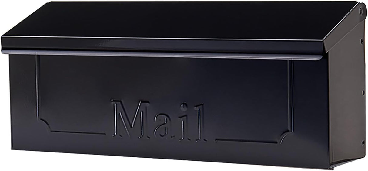 ARCHITECTURAL MAILBOXES Townhouse Galvanized Steel, Wall-Mount Mailbox, Black Small