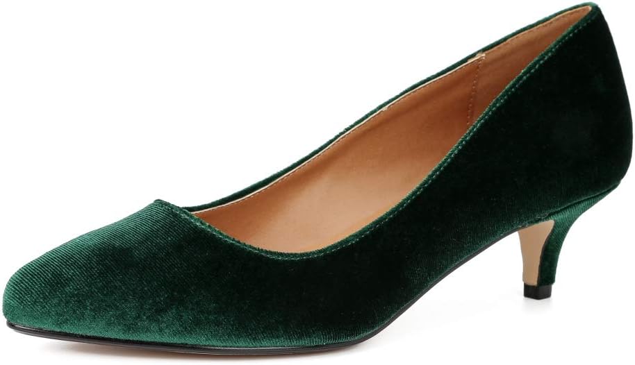 Maiernisi Jessi Women's Kitten Heel Pumps, Pointed Toe, 2 Inch Low Heel, Classic Office Dress Shoes Size: 9-9.5
