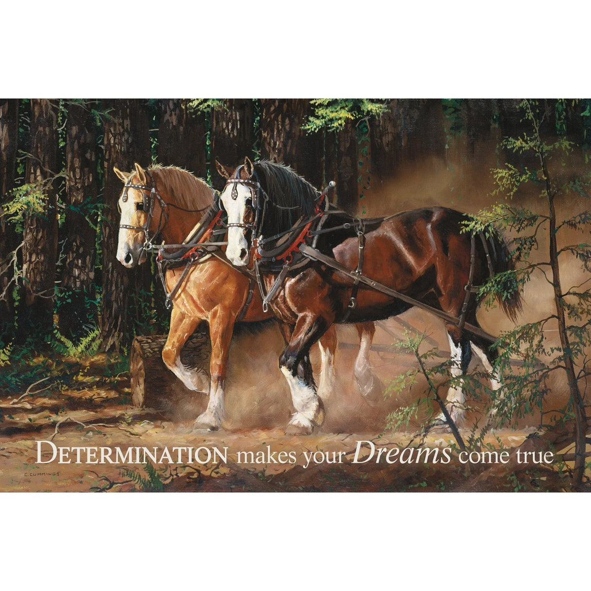Wild Wings Determination - Horses - 12" x 18" Wood Sign