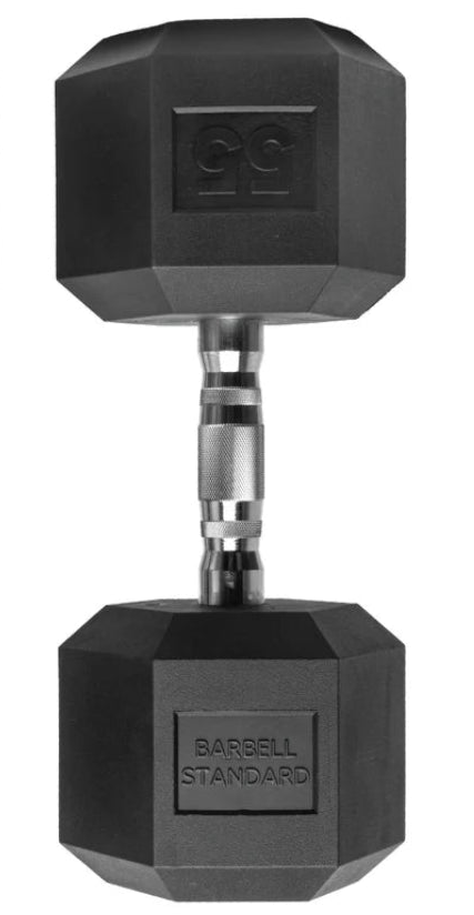 BARBELL STANDARD The Original - Rubber Hex Dumbbell 55lbs - 1pc