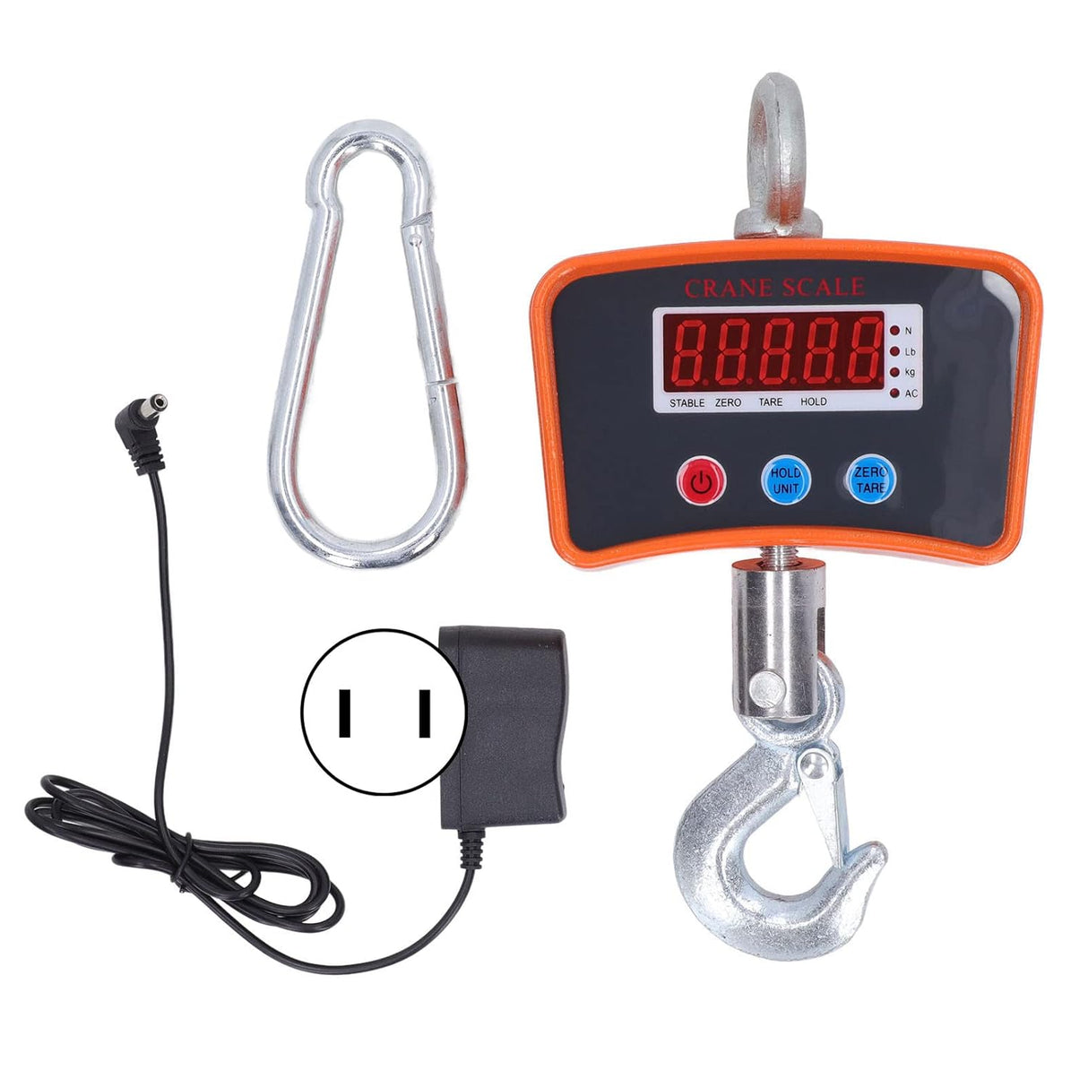 Digital Hanging Scale, 1000Kg Electronic Digital Crane Scale with Backlight LCD Display and Rechargeable Battery