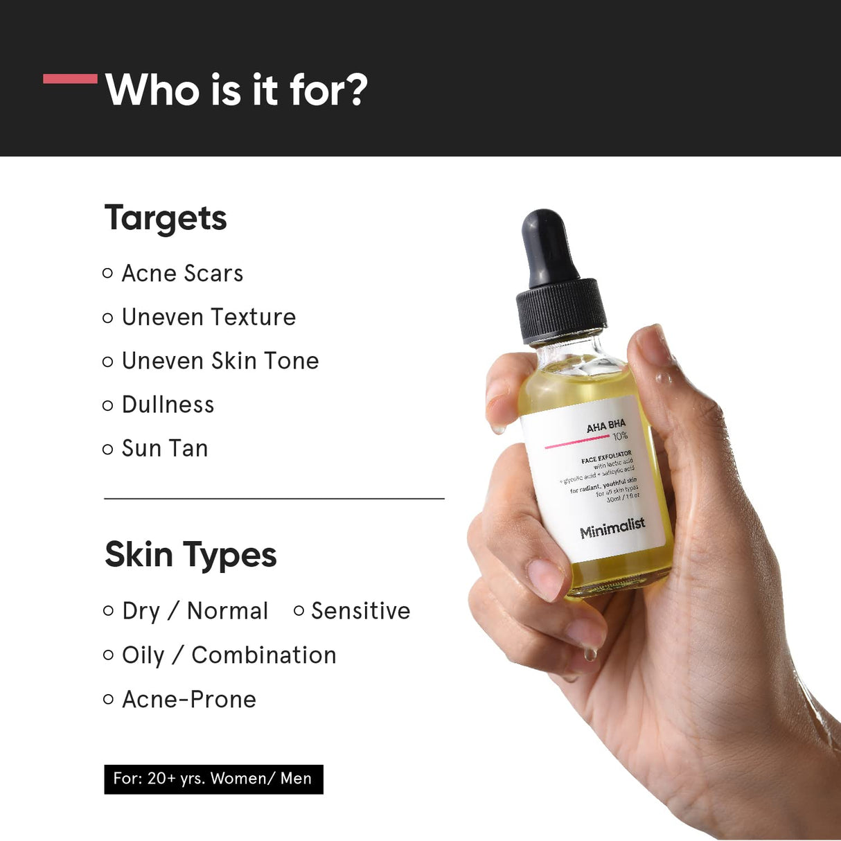 MINIMALIST | 10% AHA BHA | Face Exfoliator | 1 fl oz