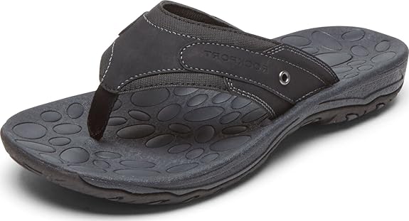 Men's Rockport Hayes Thong Sandals - Black - Size 11.5 M
