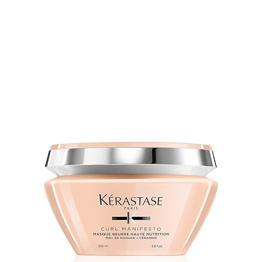 Kerastase Curl Manifesto Beurre Haute Nutrition Strenghening Hair Mask For All Wavy, Curly and Coily Hair - Prevents Breakages, Softens and Adds Shine, 6.8 Fl Oz
