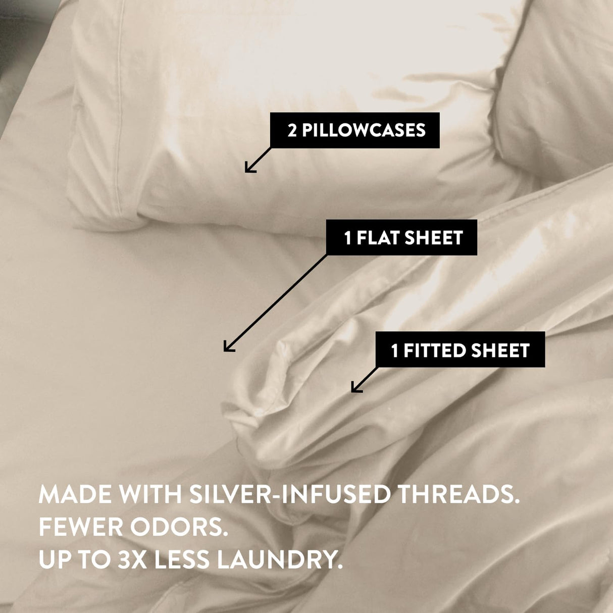 Miracle Made Temp-Regulating and Self-Cleaning Sheets - Sand - King