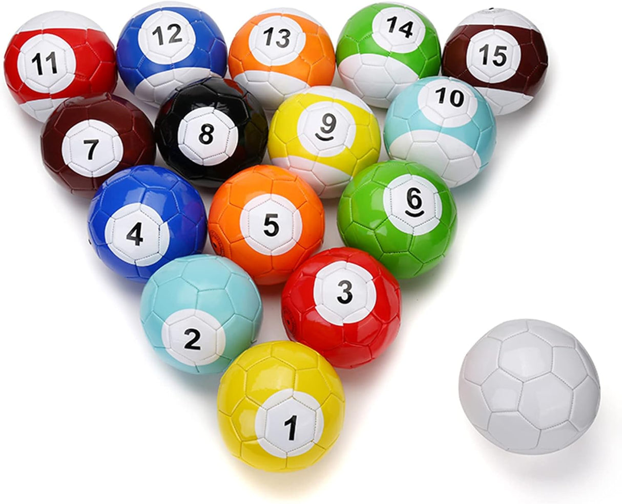 16 Pcs Billiard Snook Soccer Ball Football Full Set Gaint Snookball Snooker Street Game Sport Toy Poolball Footpool, Adult Outdoor Game Entertainment, 5.9inch