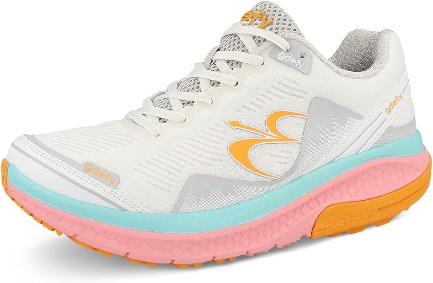 G-DEFY Mighty Walk Women’s Orthopedic Walking Shoe - White/Pink - Size 6 Medium