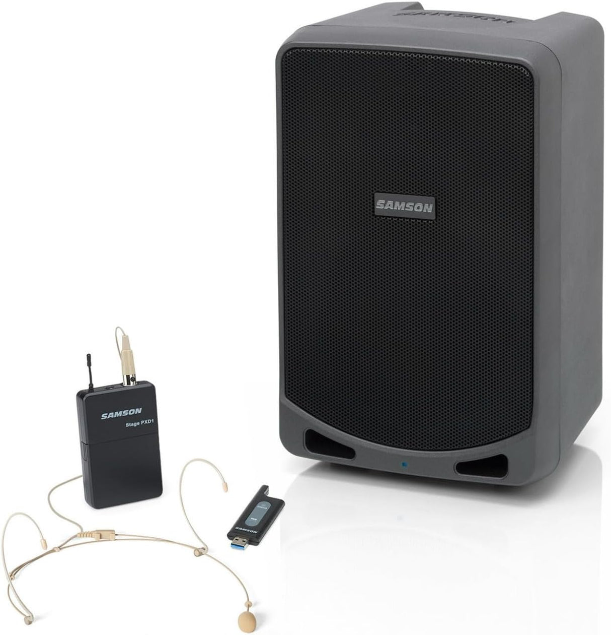 SAMSON XP106WDE 6" Portable Rechargeable Bluetooth Powered PA/DJ Speaker + Headset