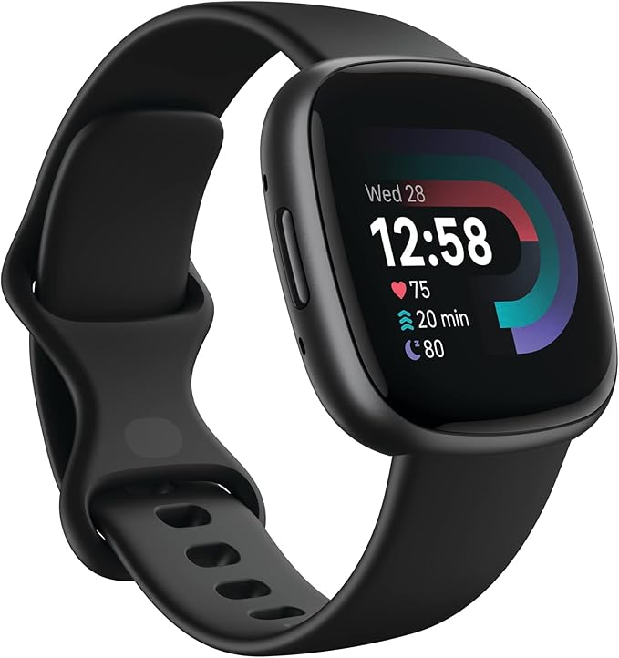Fitbit Versa 4 Fitness Smartwatch with Daily Readiness, GPS, 24/7 Heart Rate, 40+ Exercise Modes, Sleep Tracking and more, Black/Graphite, One Size