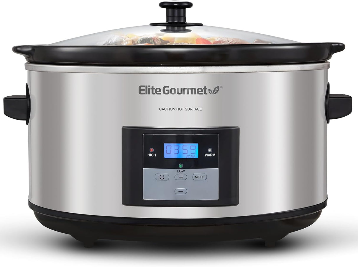 Elite Gourmet MST-900D 8.5Qt Digital Programmable XL Jumbo Slow Cooker