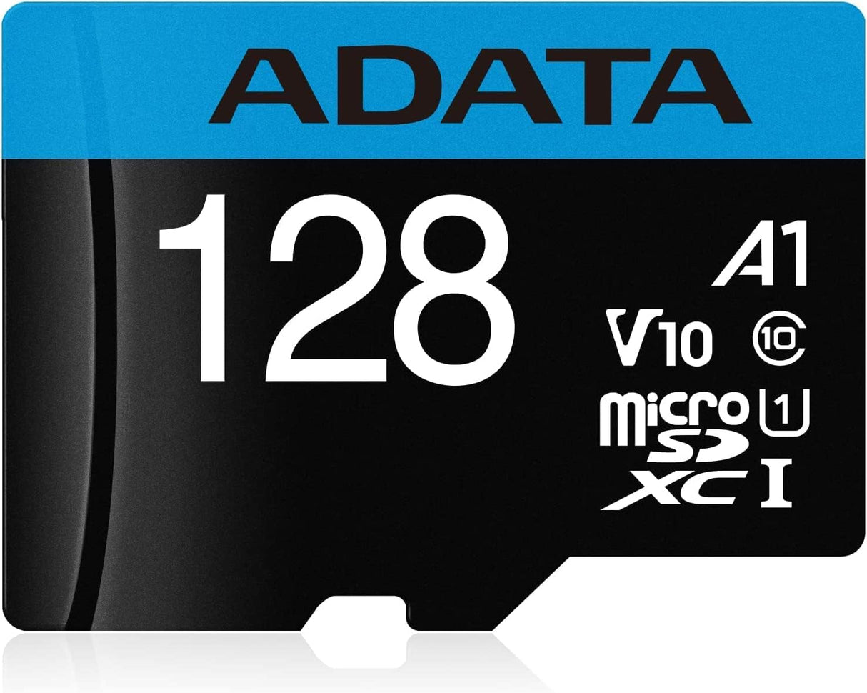 ADATA Premier 128GB MicroSDHC/SDXC UHS-I Class 10 V10 A1 Memory Card with Adapter Read up to 100 MB/s