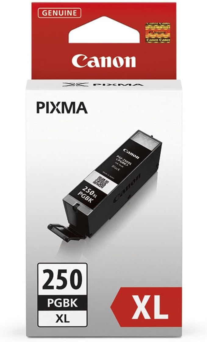 Canon PGI-250XL Genuine Pigment Black Ink Tank, Compatible with MG6320 , IP7220 & MG5420, MX922, MG5520, MG6420, MG7120, iX6820, iP8720, MG7520, MG6620, and MG5620 Printers