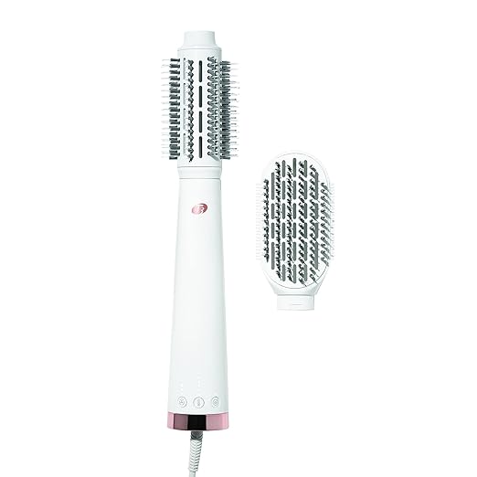 T3 AireBrush Duo Interchangeable Hot Air Blow Dry Brush with Two Attachments � Includes 15 Heat and Speed Combinations, T3 IonFlow Technology, Volume Booster Switch, Lock-in Cool Shot