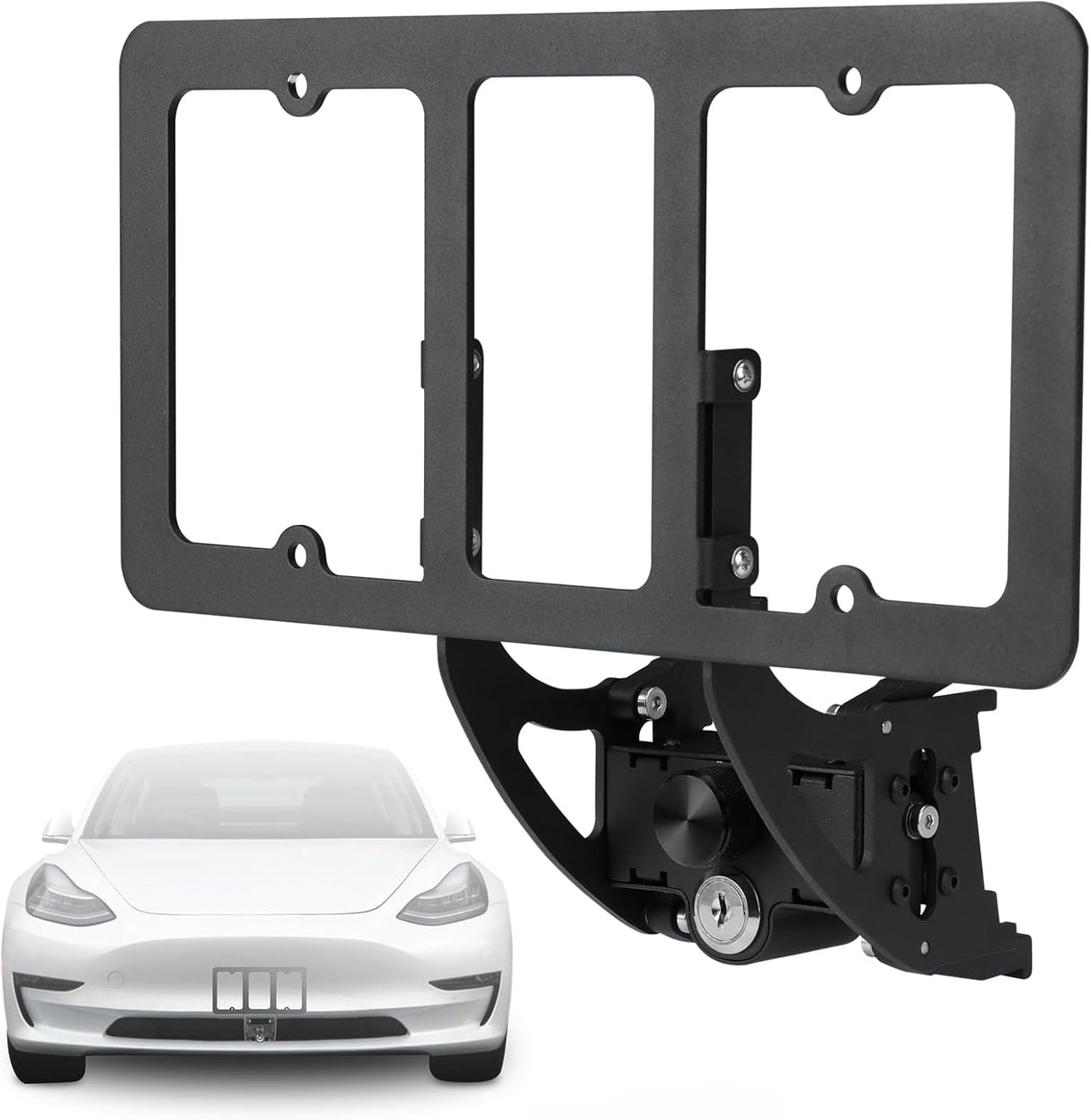 No Drill Front License Plate Holder Fit for 2020-2024 Model Y, 2017-2023 Model 3 with Safety Design, No Adhesives License Frame