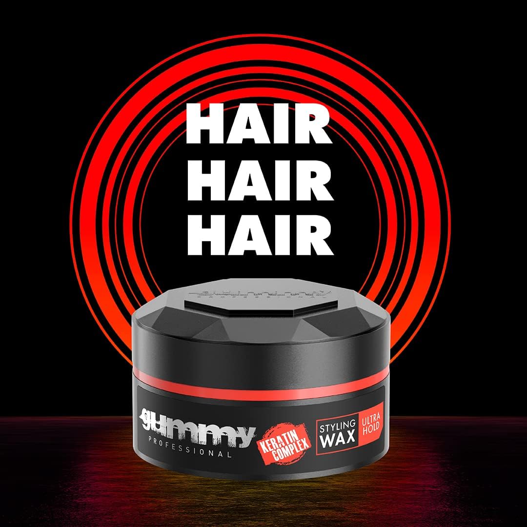 Gummy Hair Styling Gel Wax Ultra Hold, Red, 150ml