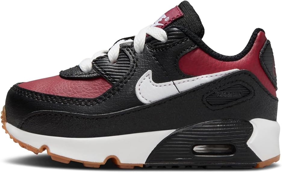Nike Air Max 90 LTR Baby/Toddler Shoes (CD6868-024, Black/Team Red/Gum Light Brown/White) Size: 5c
