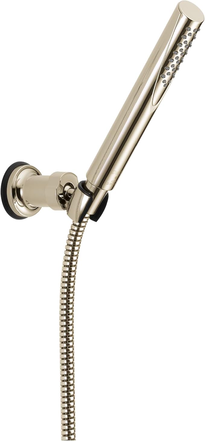 Delta Faucet Trinsic Single Spray Wall-Mount Hand Shower, Hand Held Shower with Hose, Polished Nickel Handheld Shower Head, Hand Shower, Handheld Shower, Polished Nickel 55085-PN
