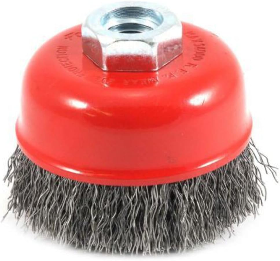 Forney 72755 Wire Cup Brush, Coarse Crimped with 5/8-Inch-11 Threaded Arbor, 2-3/4-Inch-by-.014-Inch