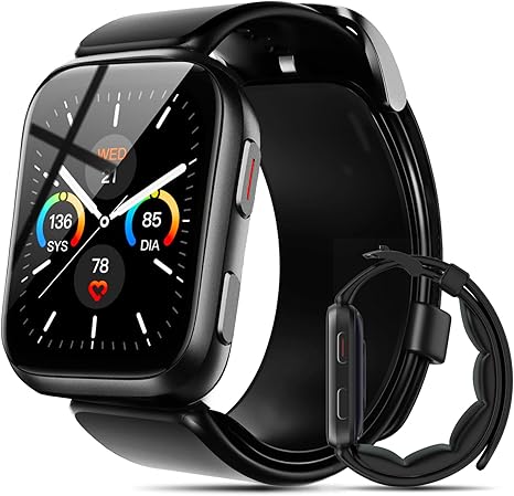 YHE Smart Watch Blood Pressure, 1.95'' Blood Pressure Monitor with Air Pump Band, Blood Pressure Watch for Sleep and Sports Tracking for Android iOS Supports Data Sharing, Reminder Monitoring Etc