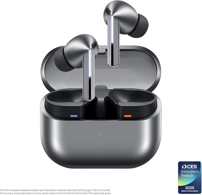 Samsung Galaxy Buds 3 Pro AI True Wireless Bluetooth Earbuds, Noise Cancelling, Sound Optimization, Redesigned Comfort Fit, Silver