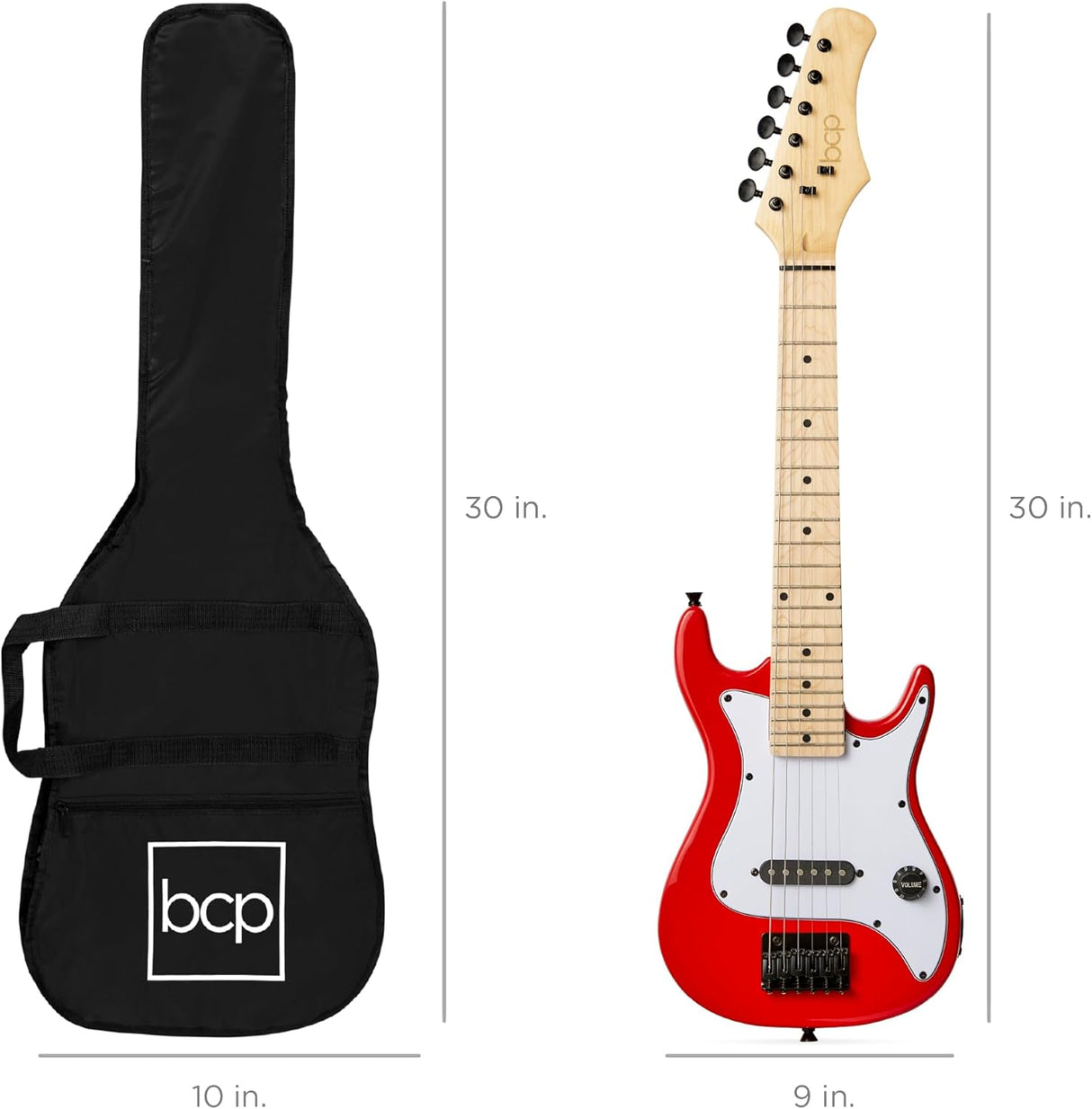 Best Choice Products - Kids Electric Guitar Beginner Starter Kit w/ 5W Amplifier, Strap, Gig Bag, Strings, Picks - 30" Length - Metallic Red