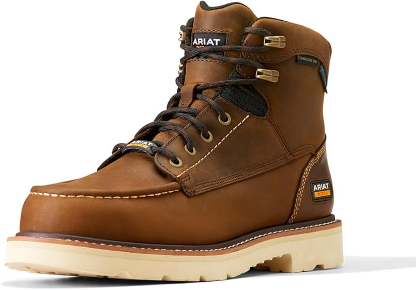 ARIAT Mens Rebar Lift 6 Inch Waterproof Composite Toe Work/Duty - Brown Size 10