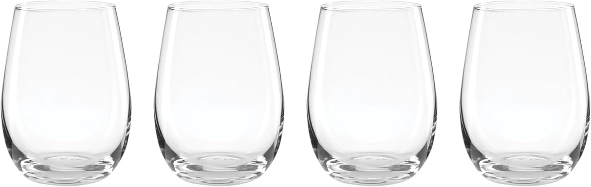 Oneida 5 Oclock Stemless Wine Glasses, Set Of 4