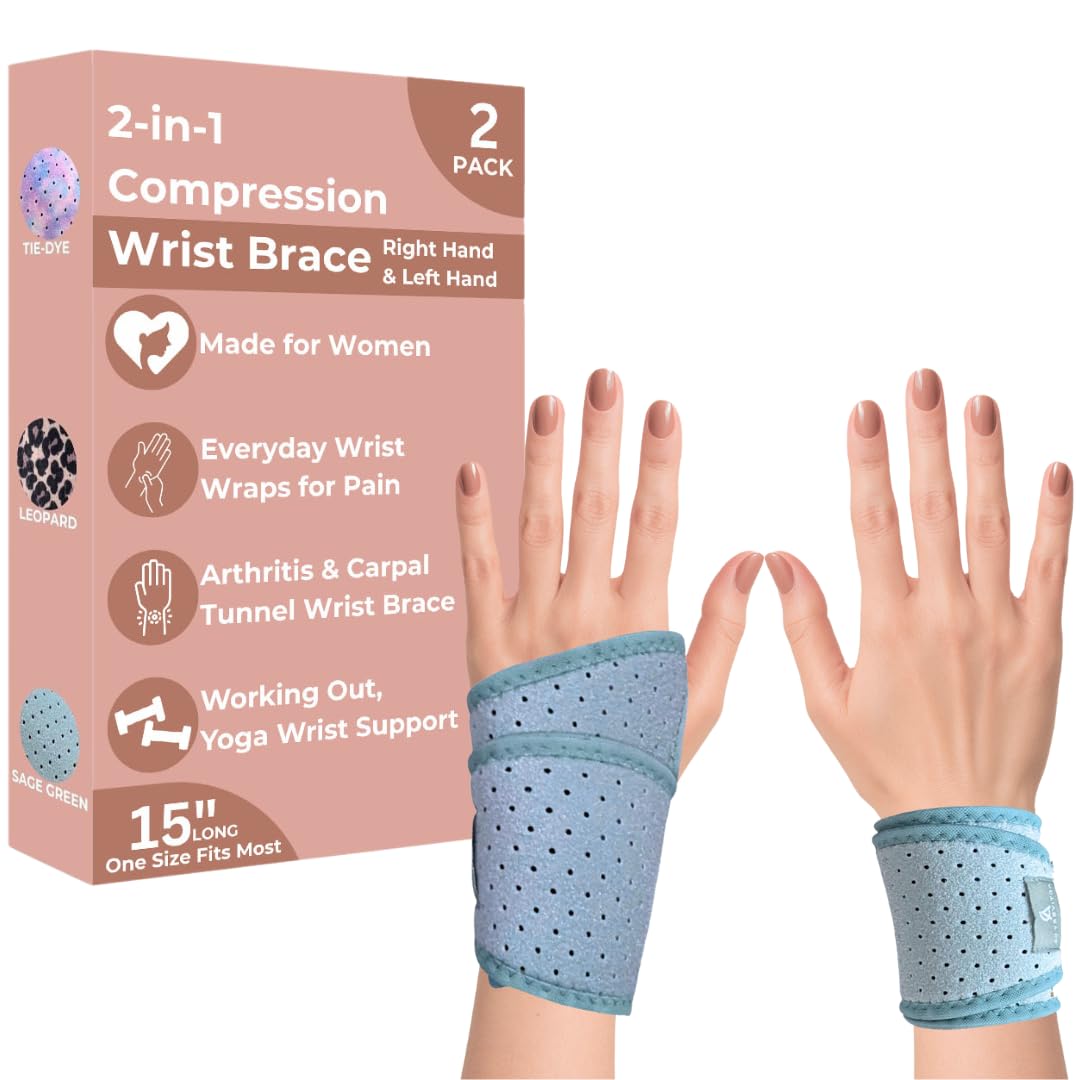 Active recovery 2 pack Wrist Brace Left Hand, Right Hand for Women)