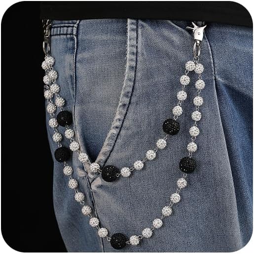 DRUNZ White/ Black W DOTS WALLET CHAIN DZ141