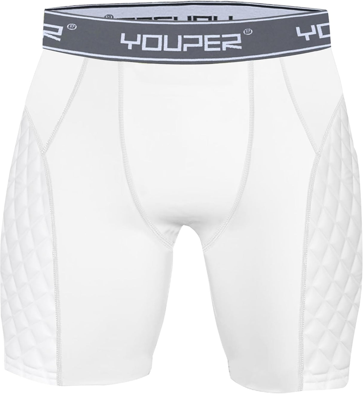 Youper Adult Elite Compression Padded Sliding Shorts w/Cup Pocket for Baseball, Football | Small